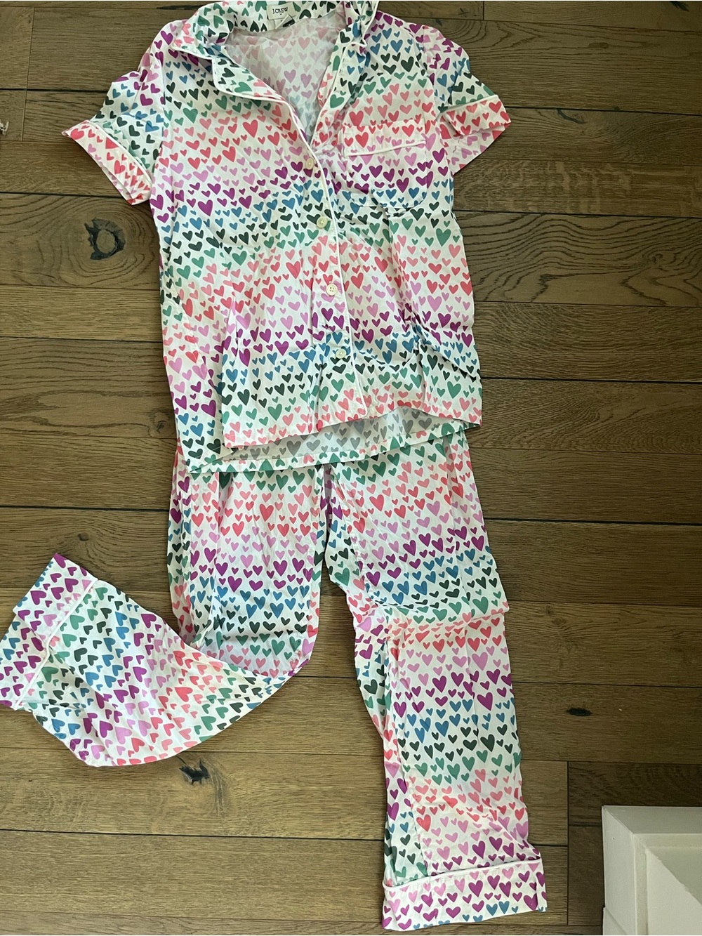 Womens 100% cotton Heart-Print Pajama Set